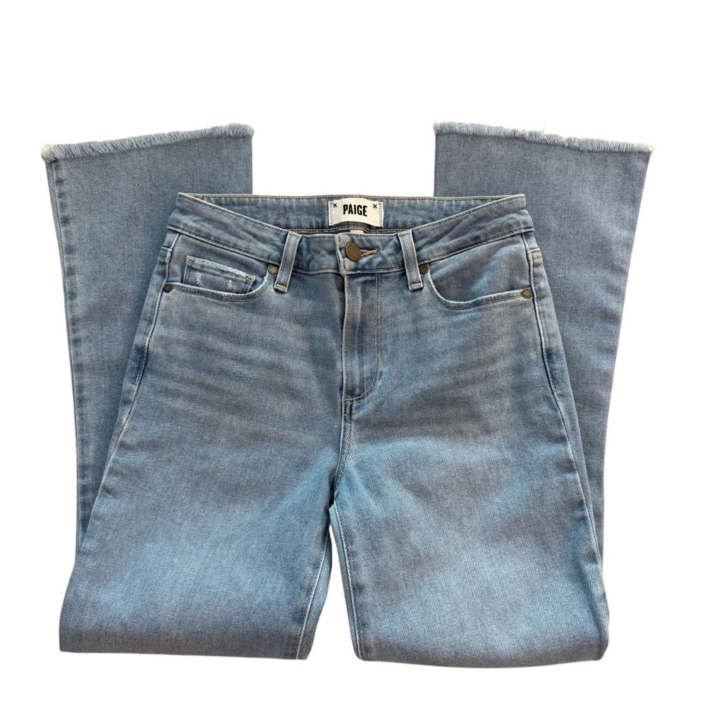 NWOT PAIGE Rory Crop Flare Raw Hem Jeans Size 26 - Picture 2 of 10